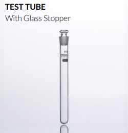 PA 9810TST12-F Test Tube, With Glass Stopper Iwaki