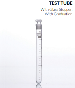 PA 9812TST Test Tube, With Grad, With Glass Stopper Iwaki