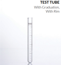 PA 9802TST15 Test Tube, With Rim, With Graduation, Iwaki