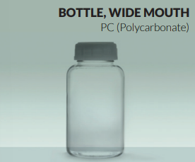 Botol, mulut lebar, PC, 1-7403 AS ONE