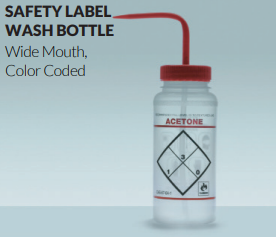 Safety Label Wash Bottle, LDPE F116460622 Bel-Art
