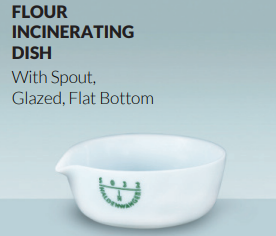 Flour Incinerating Dish, flat bottom Haldenwanger