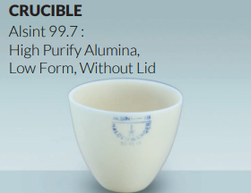 Crucible, alsint, low form, without lid Haldenwanger