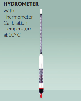 Hydrometer, with thermometer, 301.060 TH Alla France