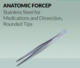 Anatomic Forcep, SS, round tips, OMM