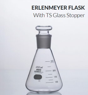 PA 5021 Erlenmeyer Flask, With Glass Stopper Iwaki