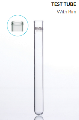 PA TEST10-75NP Test Tube, With Rim, Iwaki