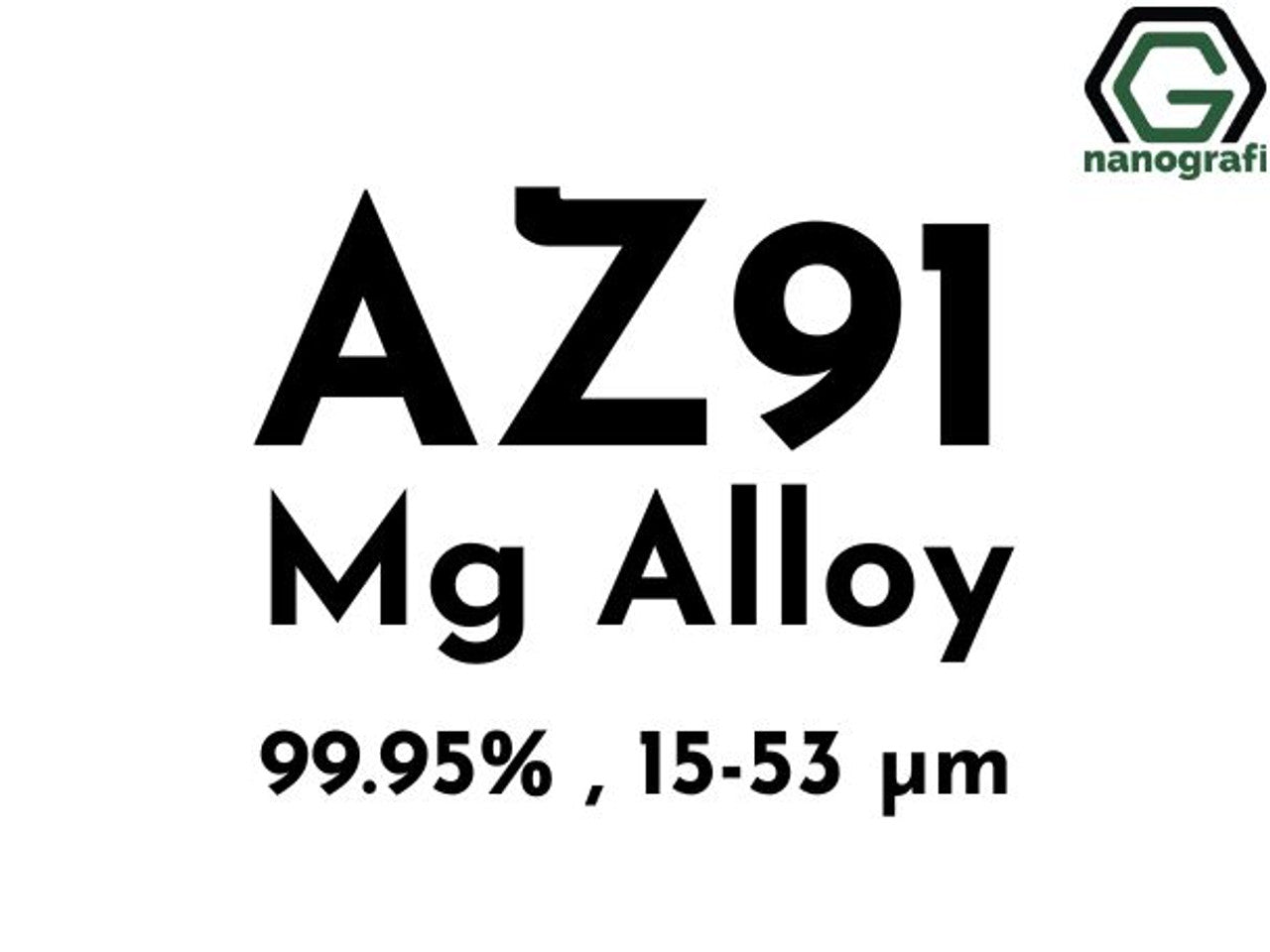 NG 6.01.05.AZ91 Magnesium Alloy Powder
AZ91 Magnesium Alloy Powder, Purity: 99.95%, Size: 15-53 μm 5 g
