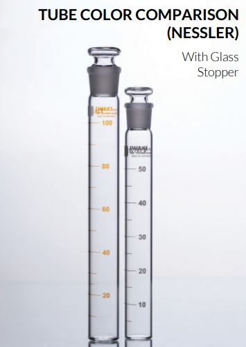PA COLOR-TUBE25S Tube Color Comparison, With Glass Stopper, Amber Graduation Iwaki