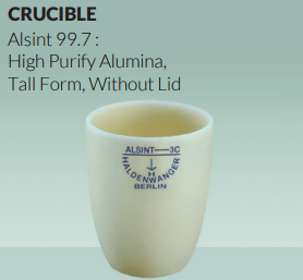 Crucible, alsint, tall form, without lid Haldenwanger