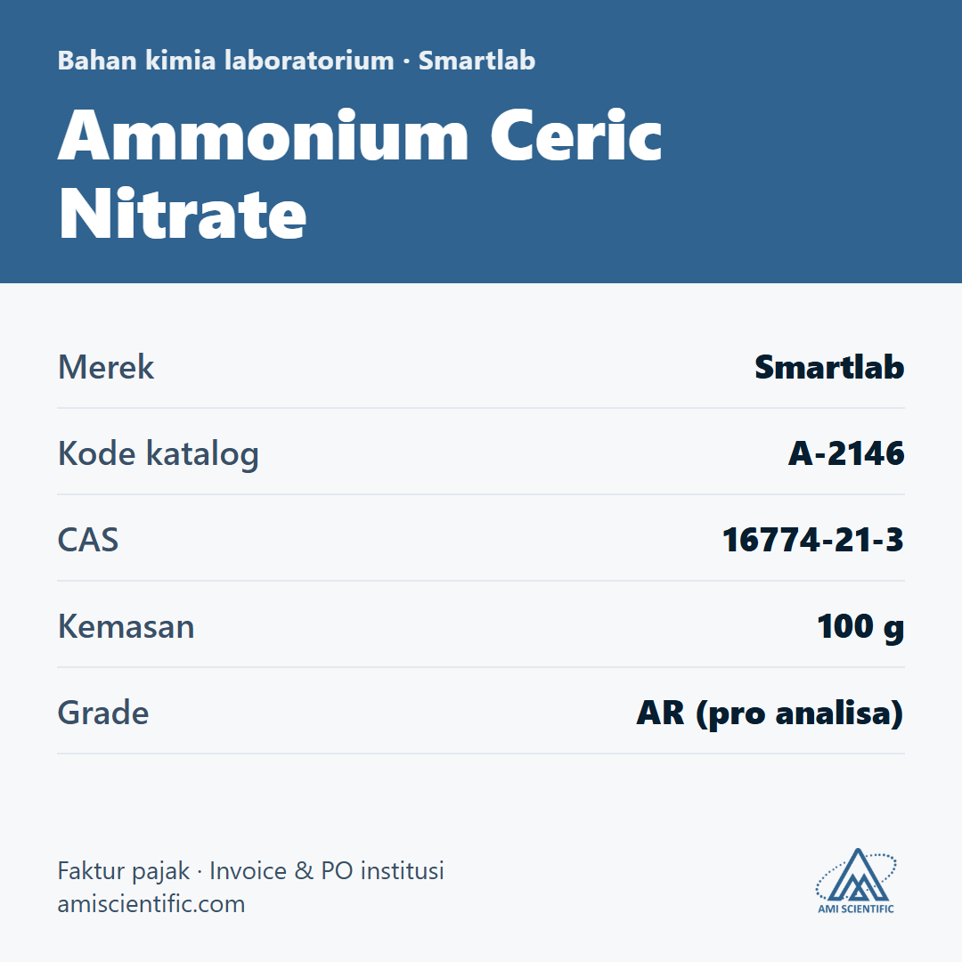 Ammonium Ceric Nitrate, CAS 16774-21-3, 100 g – Smartlab A-2146