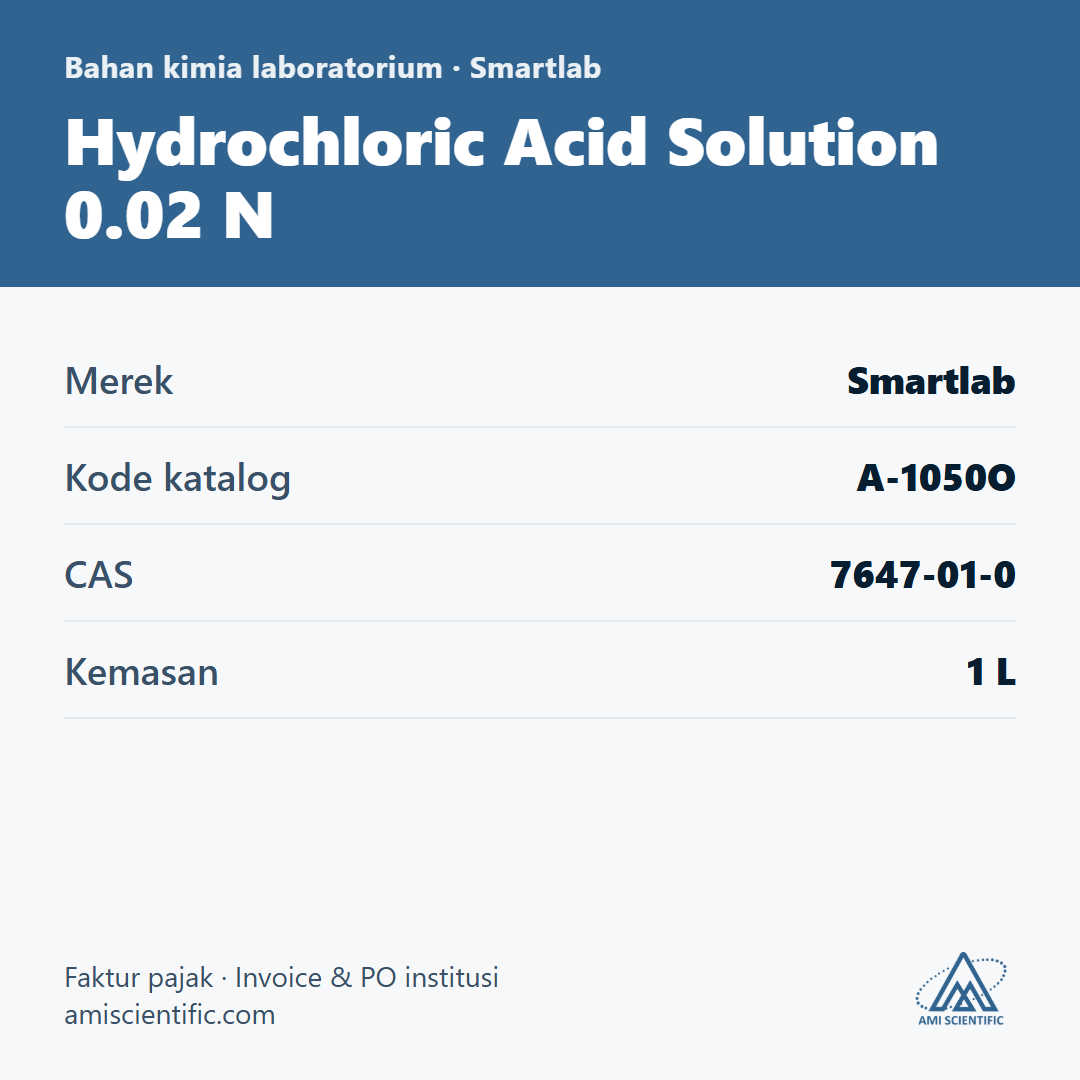 Hydrochloric Acid Solution 0.02 N, CAS 7647-01-0, 1 L – Smartlab A-1050O
