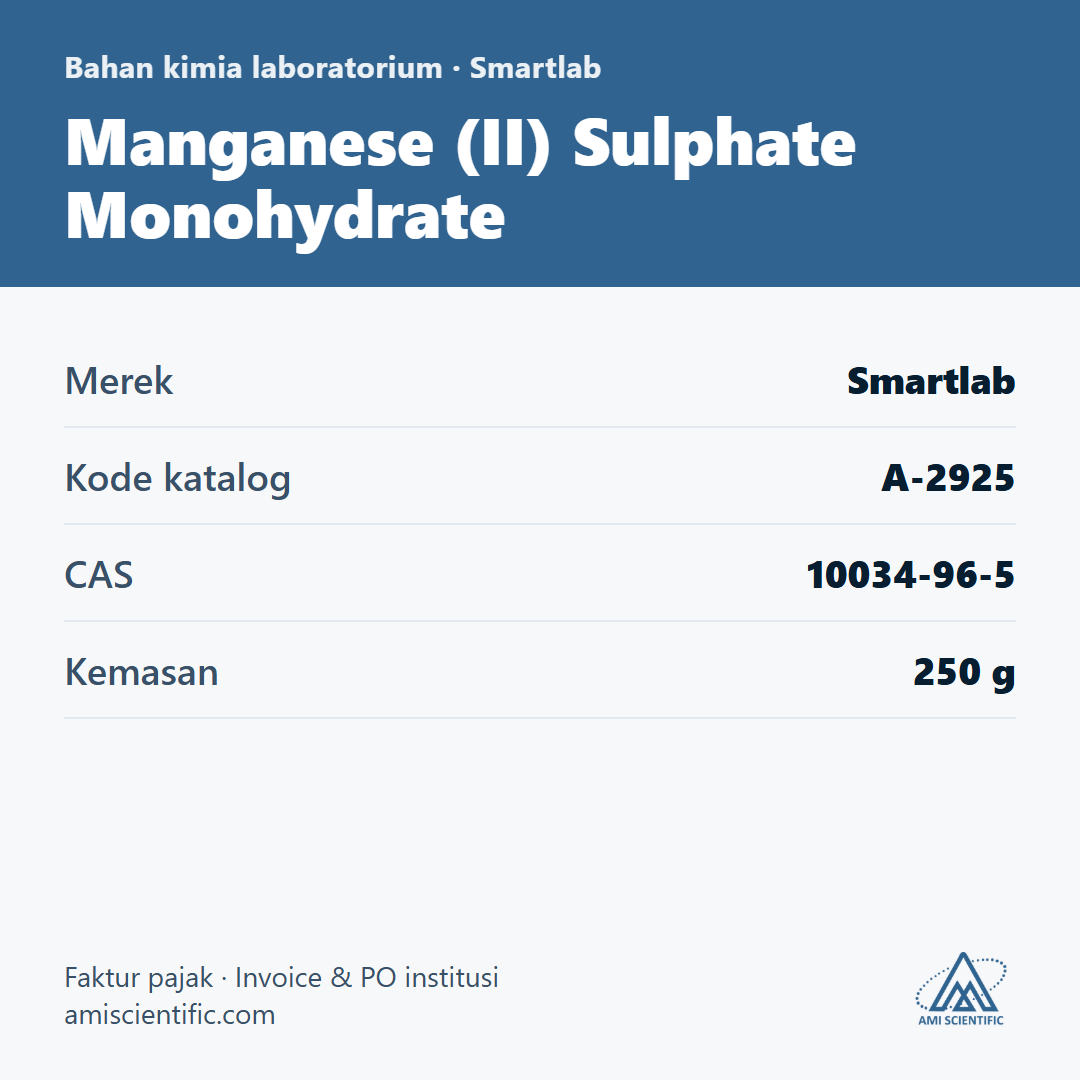 Manganese (II) Sulphate Monohydrate, CAS 10034-96-5, 250 g – Smartlab A-2925