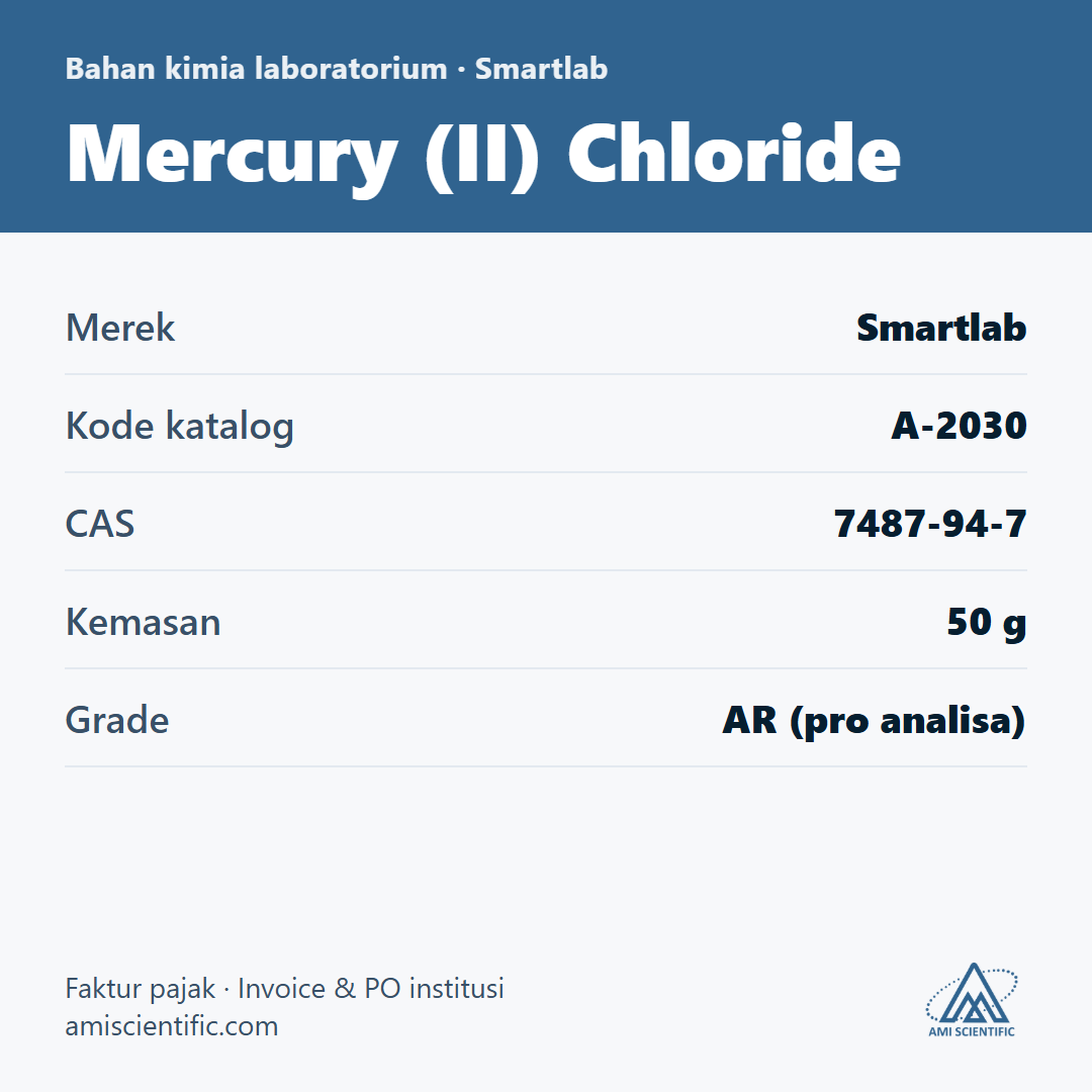 Mercury (II) Chloride, CAS 7487-94-7, 50 g – Smartlab A-2030