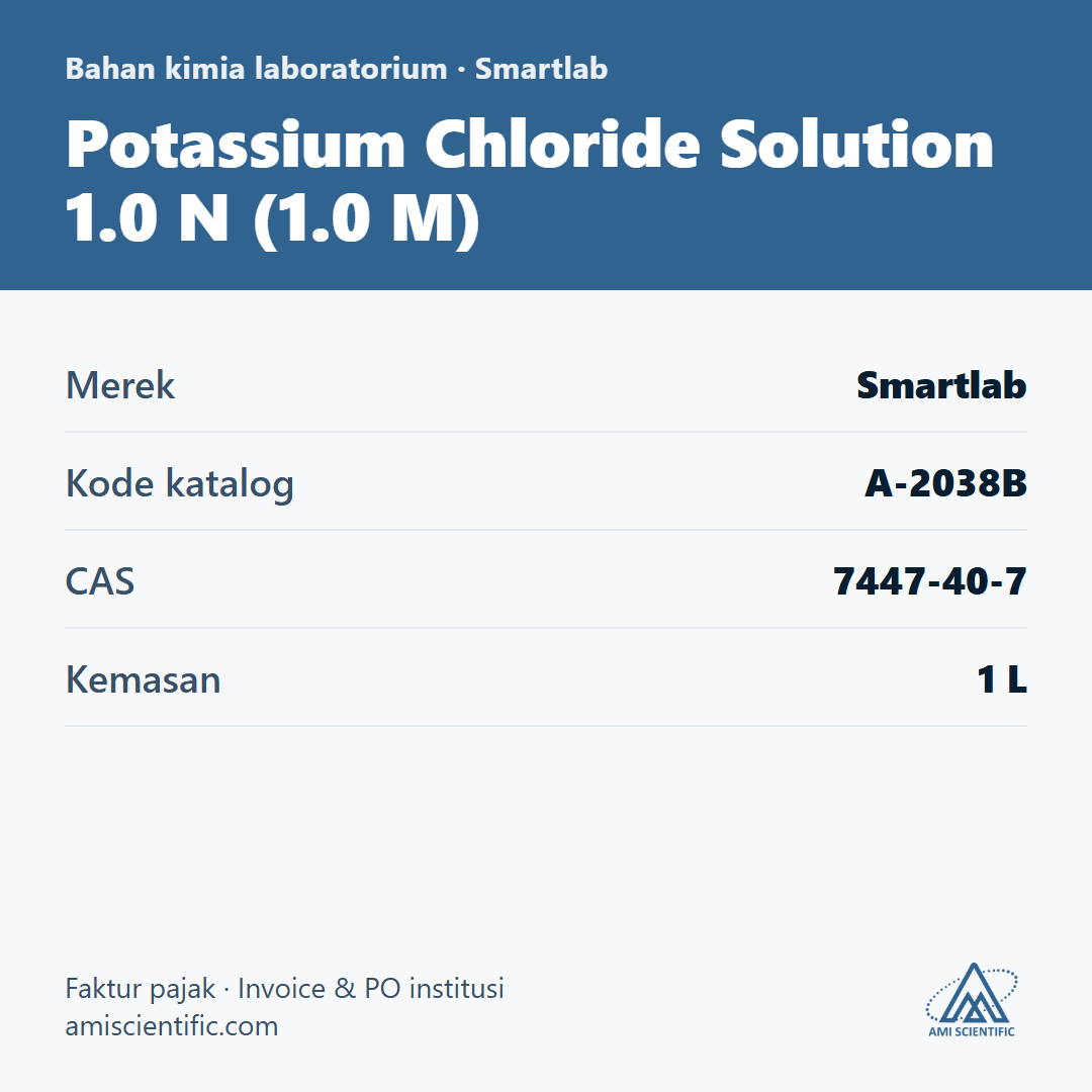 Potassium Chloride Solution 1.0 N (1.0 M), CAS 7447-40-7, 1 L – Smartlab A-2038B