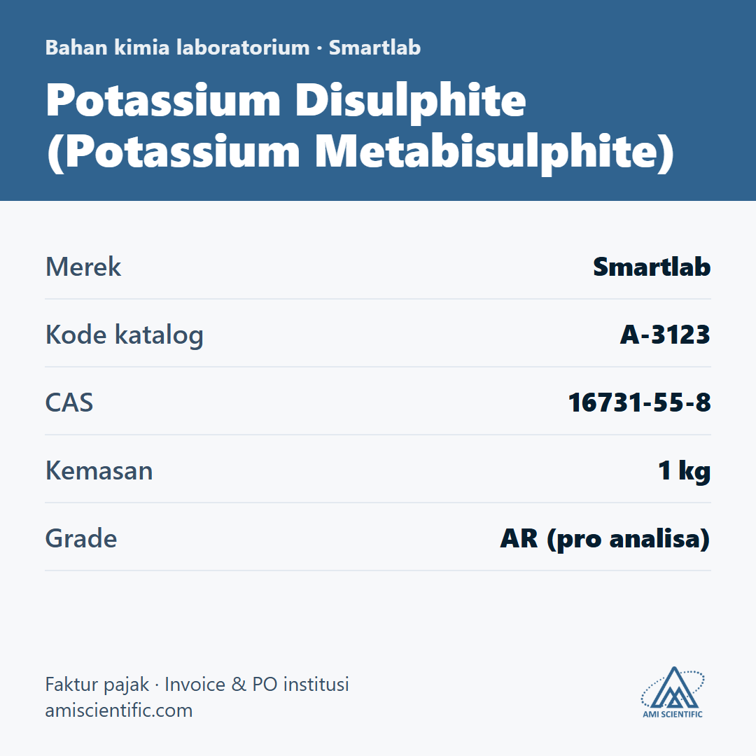 Potassium Disulphite (Potassium Metabisulphite), CAS 16731-55-8, 1 kg – Smartlab A-3123