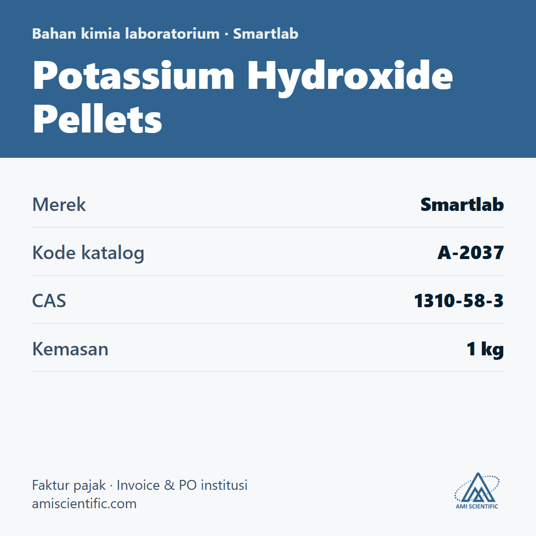 Potassium Hydroxide Pellets, CAS 1310-58-3, 1 kg – Smartlab A-2037