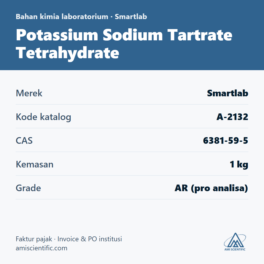 Potassium Sodium Tartrate Tetrahydrate, CAS 6381-59-5, 1 kg – Smartlab A-2132
