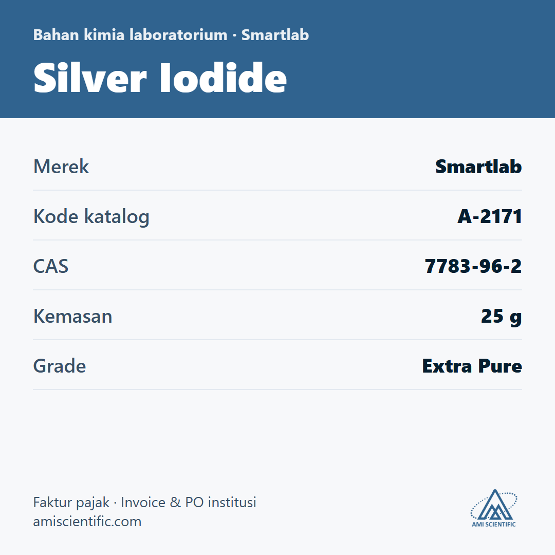 Silver Iodide, CAS 7783-96-2, 25 g – Smartlab A-2171