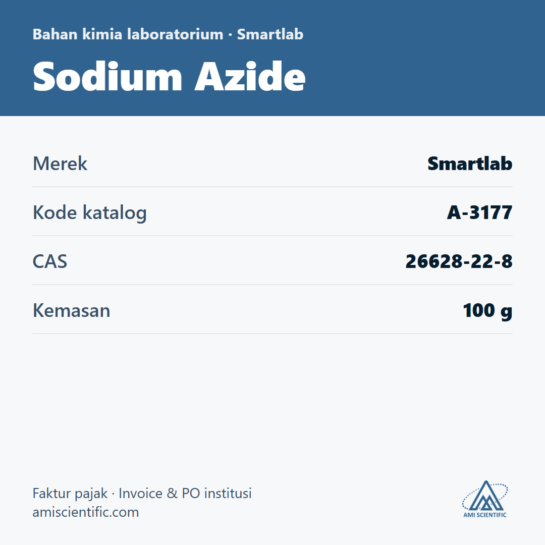 Sodium Azide, CAS 26628-22-8, 100 g – Smartlab A-3177