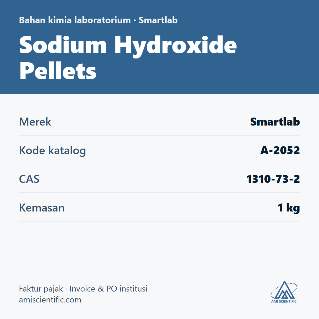 Sodium Hydroxide Pellets, CAS 1310-73-2, 1 kg – Smartlab A-2052