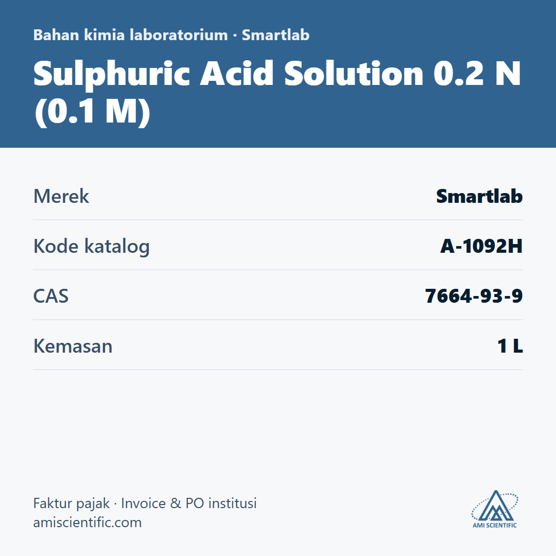 Sulphuric Acid Solution 0.2 N (0.1 M), CAS 7664-93-9, 1 L – Smartlab A-1092H