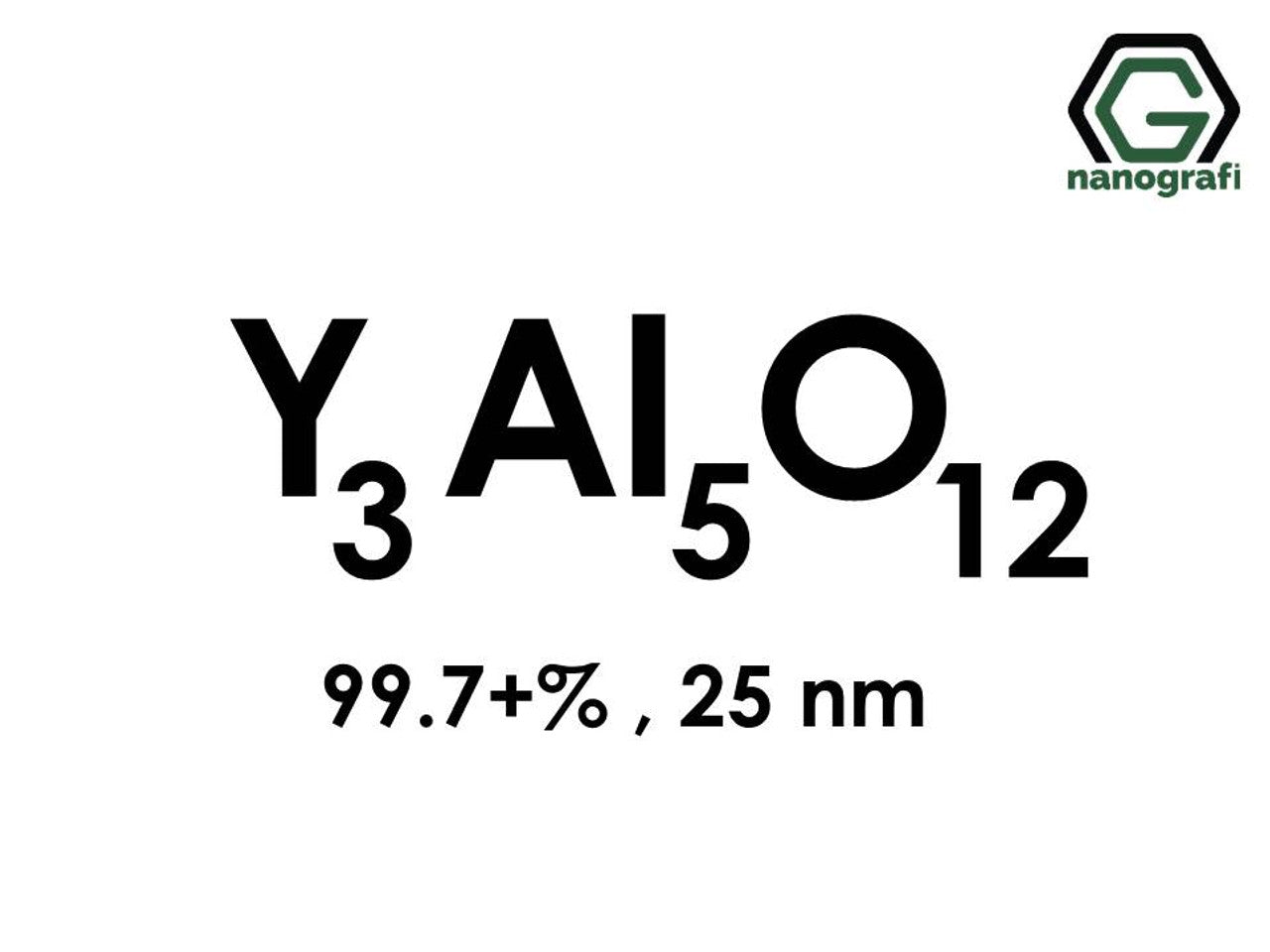 NG 7.03.03.Yttrium Aluminate (Y3Al5O12) Powder
Yttrium Aluminate (Y3Al5O12) Nanopowder/Nanoparticles, Purity: 99.7+%, Size: 25 nm 1 g