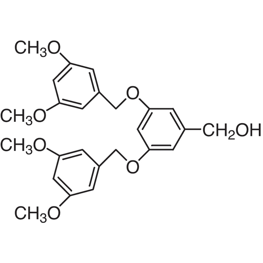 TCI B2246 176650-92-3 3,5-Bis(3,5-dimethoxybenzyloxy)benzyl Alcohol — struktur kimia