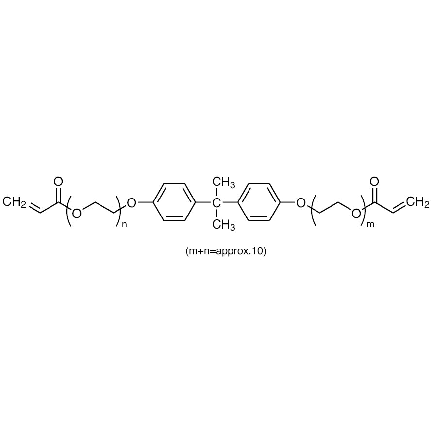 TCI B6290 64401-02-1 Bisfenol A Polietilen Glikol Diether Diakrilat (m+n=sekitar 10) (distabilkan dengan MEHQ)