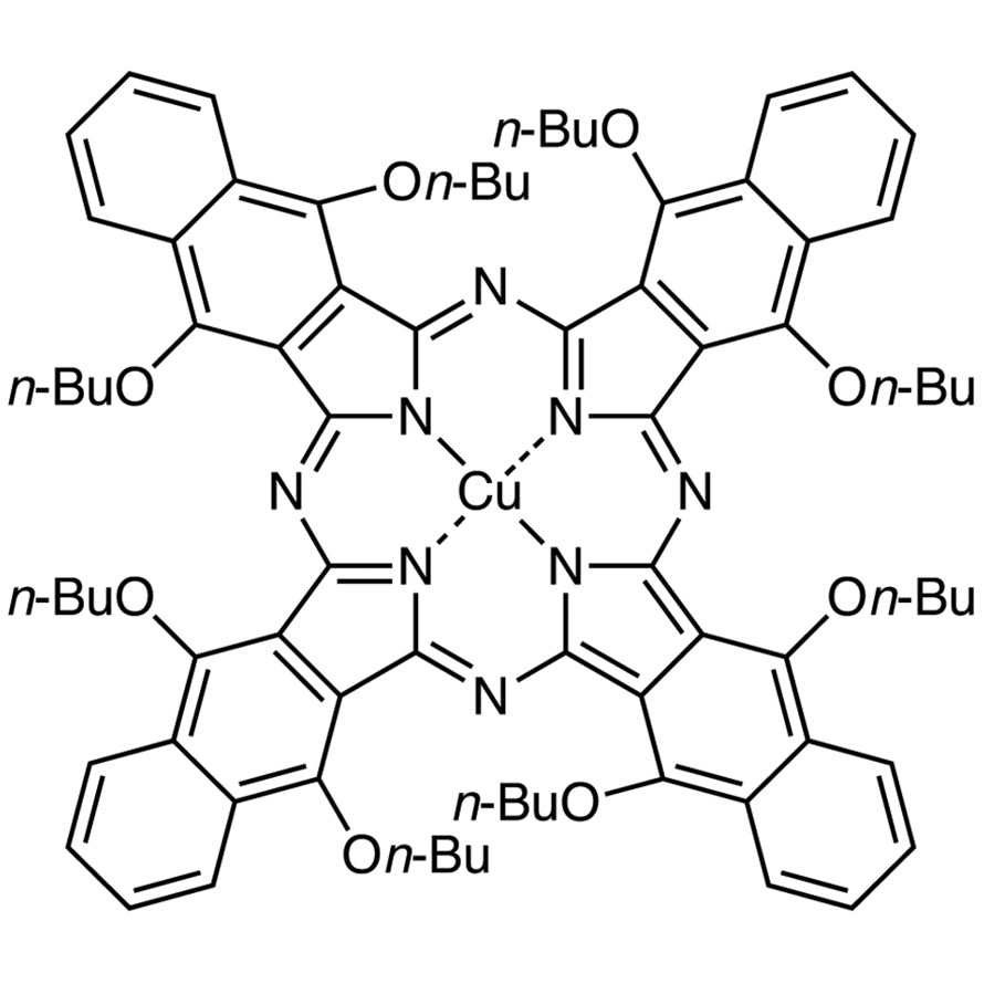Copper(II) 5,9,14,18,23,27,32,36-Octabutoxy-2,3-naphthalocyanine (CAS 155773-67-4) - TCI C3051 - AMI Scientific