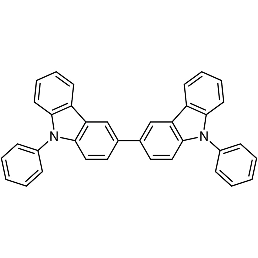 TCI D4903 57102-62-2 9,9'-Diphenyl-9H,9'H-3,3'-bicarbazole — struktur kimia