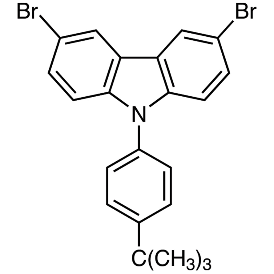 3,6-Dibromo-9-(4-tert-butylphenyl)-9H-carbazole (CAS 741293-42-5) - TCI D5000 - AMI Scientific