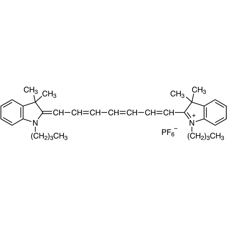 1,1'-Dibutyl-3,3,3',3'-tetramethylindotricarbocyanine Hexafluorophosphate (CAS 134339-08-5) - TCI D5013 - AMI Scientific