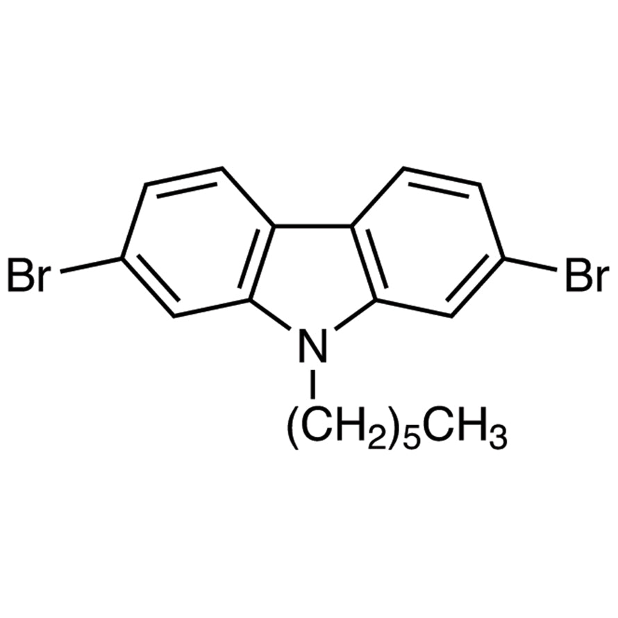 2,7-Dibromo-9-hexylcarbazole (CAS 654676-12-7) - TCI D5055 - AMI Scientific