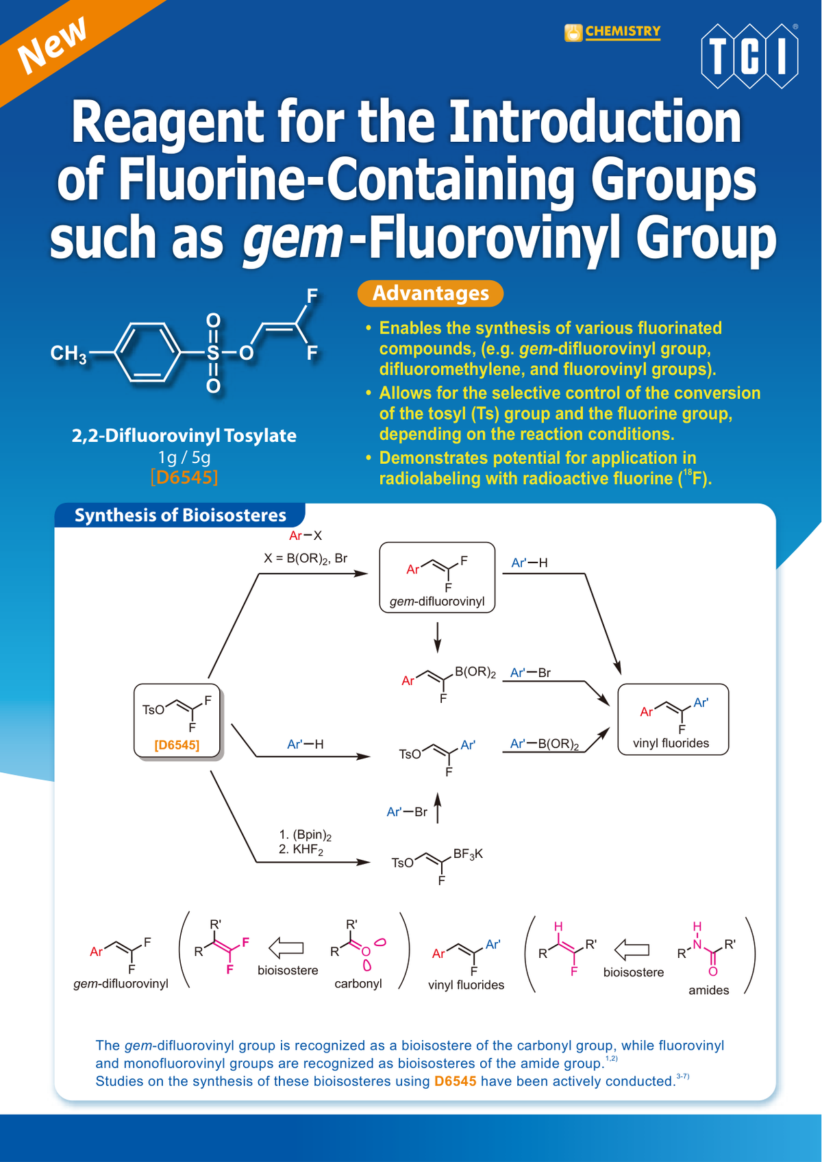 2,2-Difluoroethenyl 4-Methylbenzene-1-sulfonate - brosur TCI: Reagent for the Introduction of Fluorine‑Containing Groups such as gem-Fluorovinyl Group