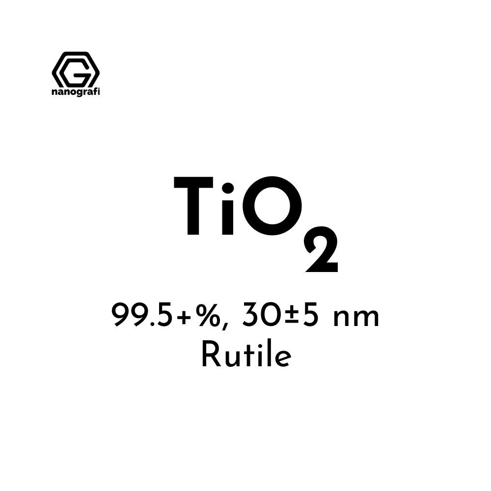 Titanium Dioxide (TiO2) Nanopowder/Nanoparticles, Rutile, Purity: 99.5+%, Size: 30±5 nm
