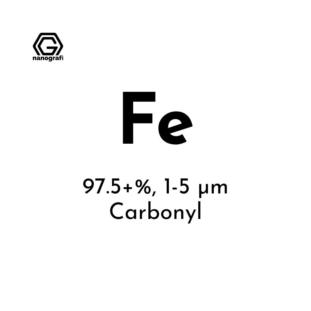Carbonyl Iron (Fe) Micron Powder, Purity: 97.5+%, Size: 1-5 µm, Spherical