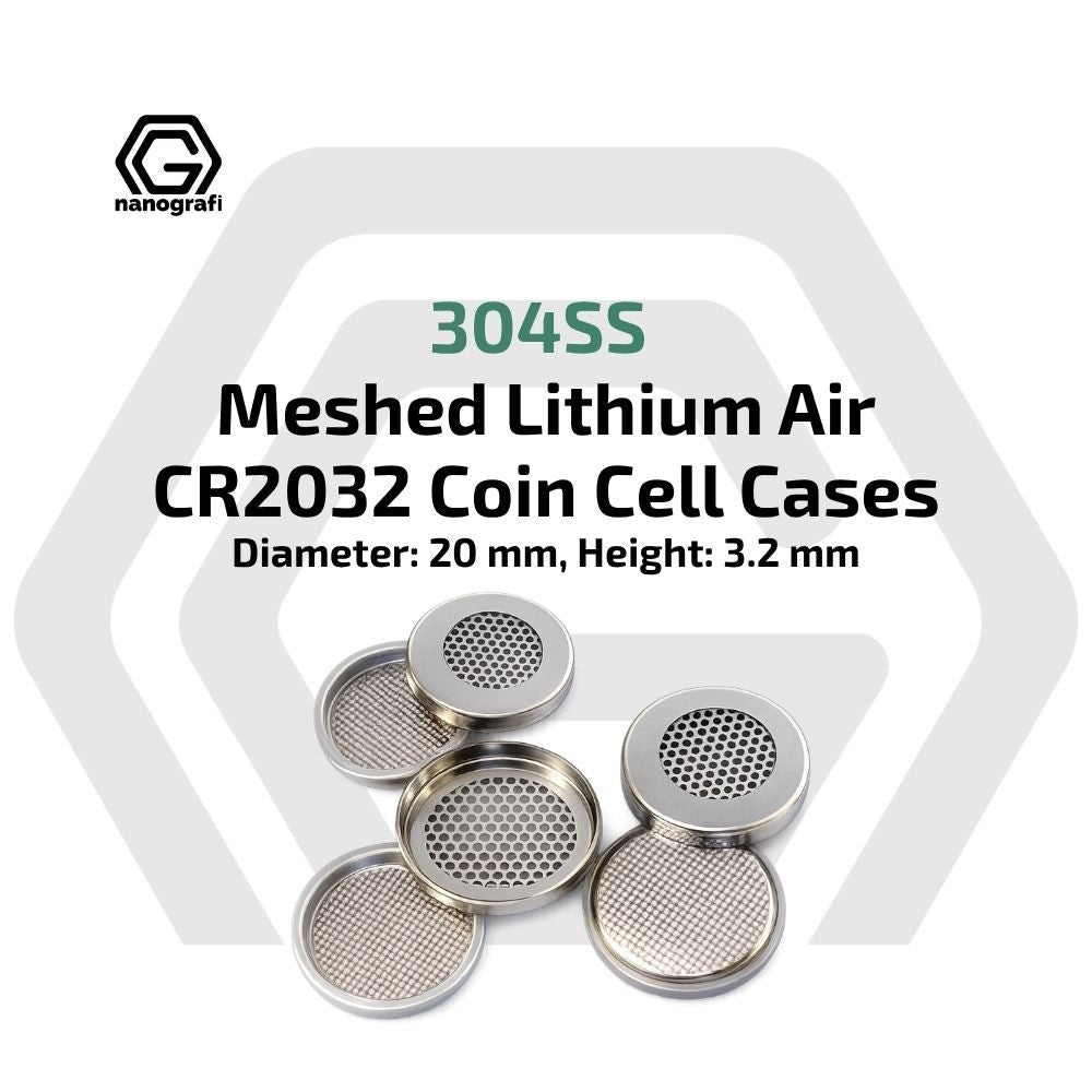 Meshed Lithium Air CR2032 Coin Cell Case with 304SS