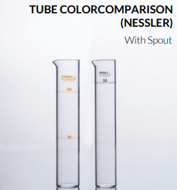 Tabung Pembanding Warna Iwaki (Color Comparison PA NESSLER50S Nessler Tube With Spout Amber Graduation) - AMI Scientific