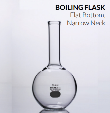 PA 4060FK Boiling Flask, Flat Bottom, Narrow Neck Iwaki