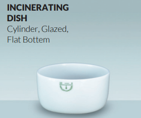 Incinerating Dishes, cylindrical, Flat Bottom Haldenwanger