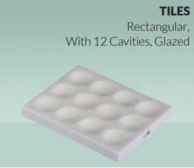 Tiles Rectangular, 12 cavities L61B/2 Haldenwanger