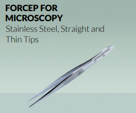 Forcep for microscopy, SS, Straight and Thin Tips OMM