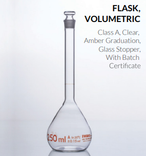 PA 2982-1000G-N Measuring Cylinder With Glass Stopper, Class A, Amber Graduation 1 L Iwaki