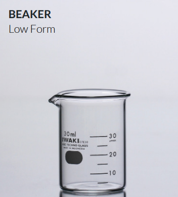 IWAKI Beaker Glass Low Form (Gelas Beker) PA 1000BK Beaker Low Form Iwaki