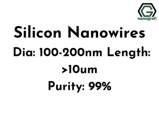 Silicon Nanowires, Dia: 100-200nm, Length: >10um, Purity: 99% - Nanografi Advanced Materials