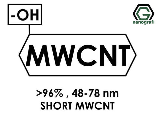 NG 2.06.04.Short Length MWCNT, >96%, -OH 
(-OH) Functionalized Short Length Multi Walled Carbon Nanotubes, Purity: > 96%, Outside Diameter: 48-78 nm 1 g