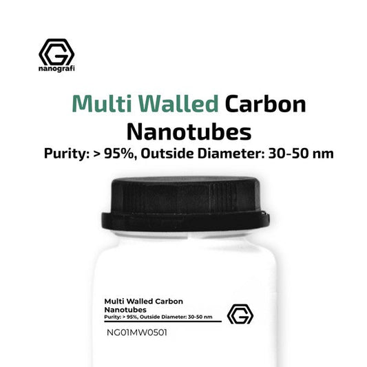 NG 2.07.02.MWCNT, >95% 
Multi Walled Carbon Nanotubes, Purity: > 95%, Outside Diameter: 30-50 nm 1 g