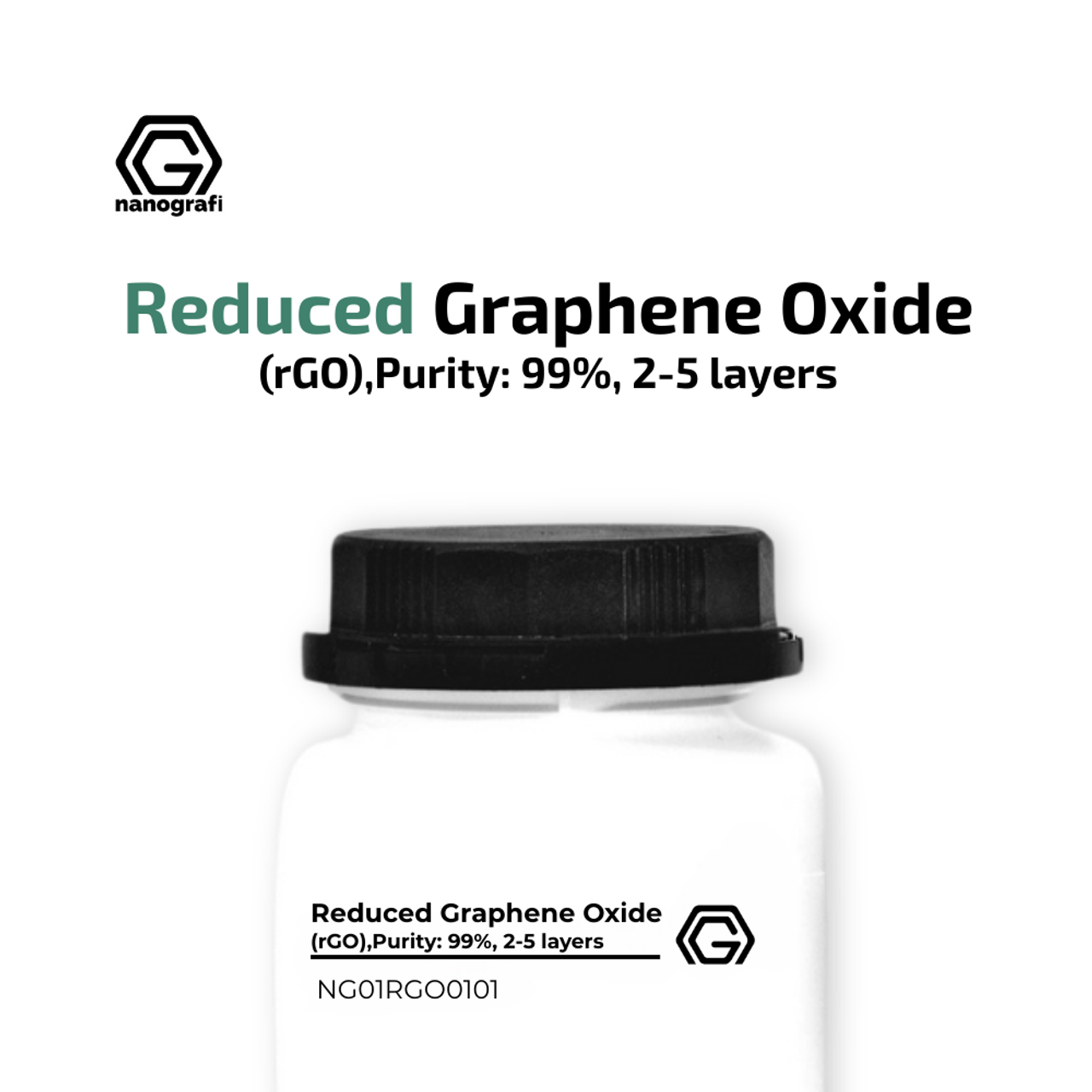 NG01RGO0101. Reduced Graphene Oxide , (rGO), Purity: 99%, 2-5 Layer, S.A: 15.62 m2/g