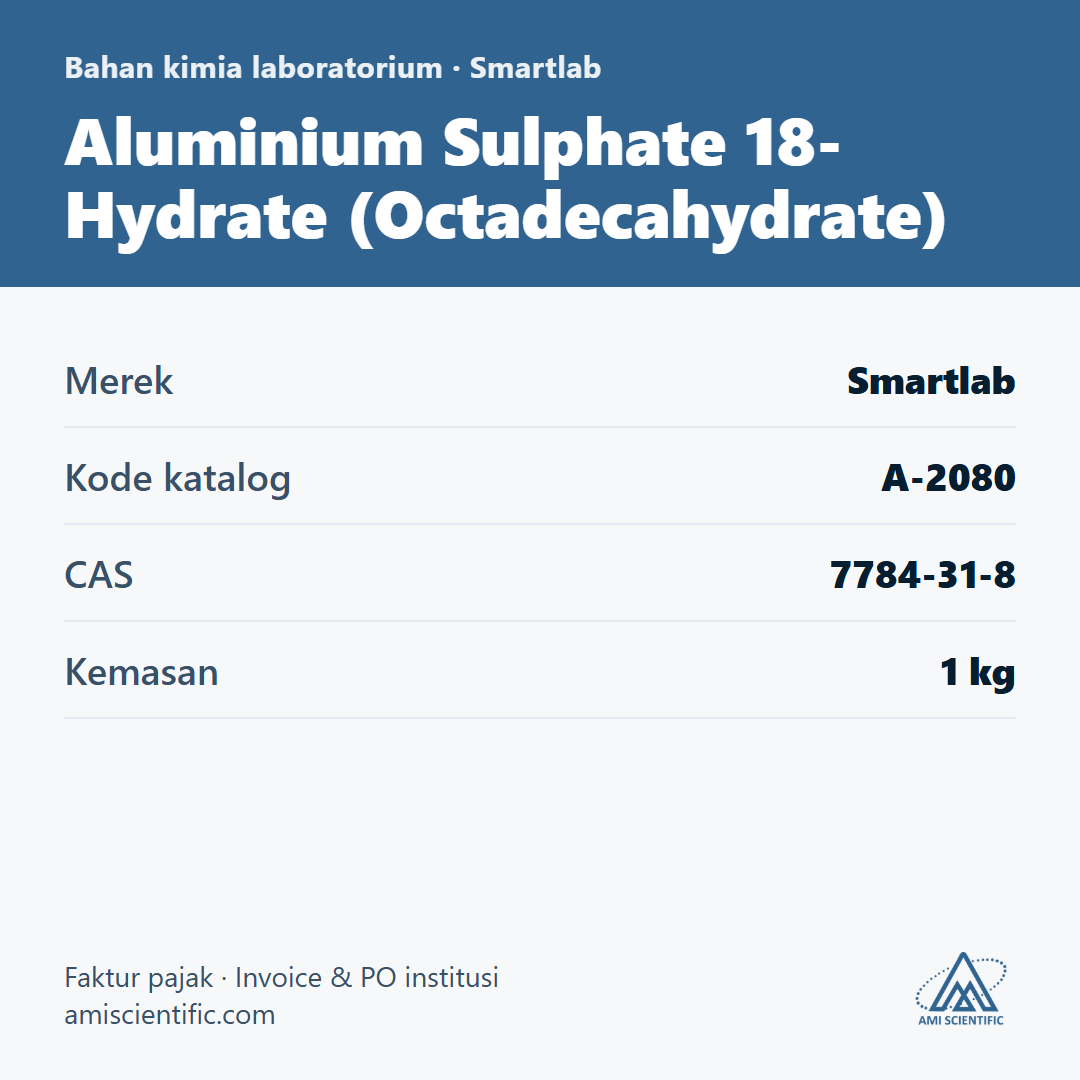 Aluminium Sulphate 18-Hydrate (Octadecahydrate), CAS 7784-31-8, 1 kg – Smartlab A-2080